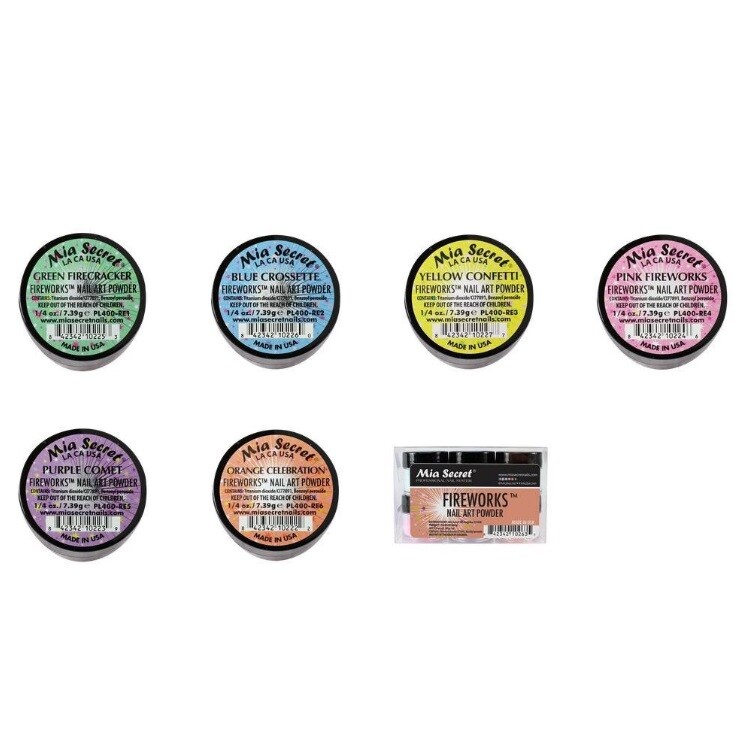 Mia Secret Nail Art Acrylic Collection Powder 6 Colors Set – Fire Works