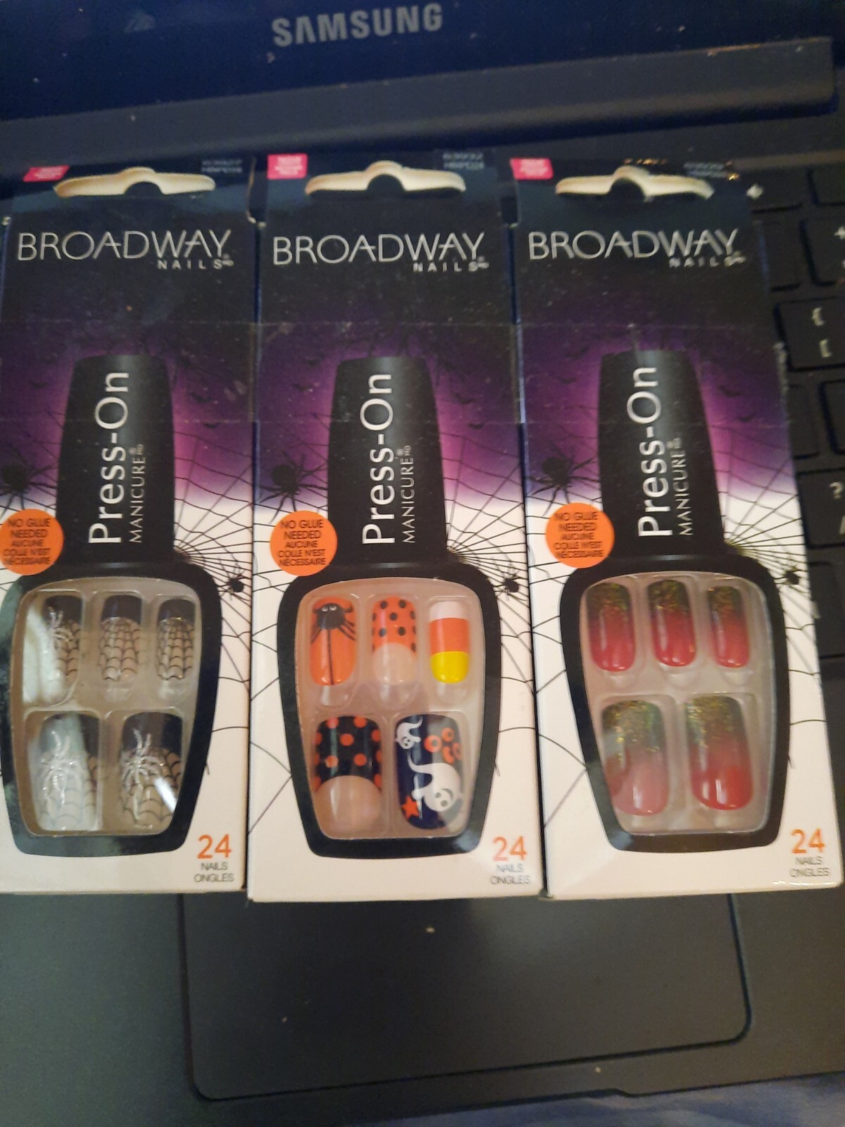 3 Broadway Nails By Kiss Halloween Press On Manicure Haunting, RIP, Broomstick