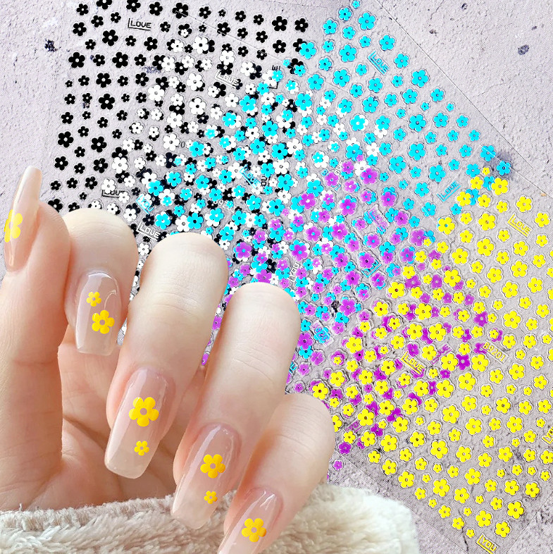 3D Nail Stickers Art DIY Designs Waterproof Decal Manicure Daisy Flowers NS17