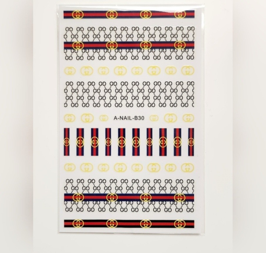 NWT NAIL ART DESIGN SELF-SEAL STICKERS SOLID TAN, RED, YELLOW N°106!