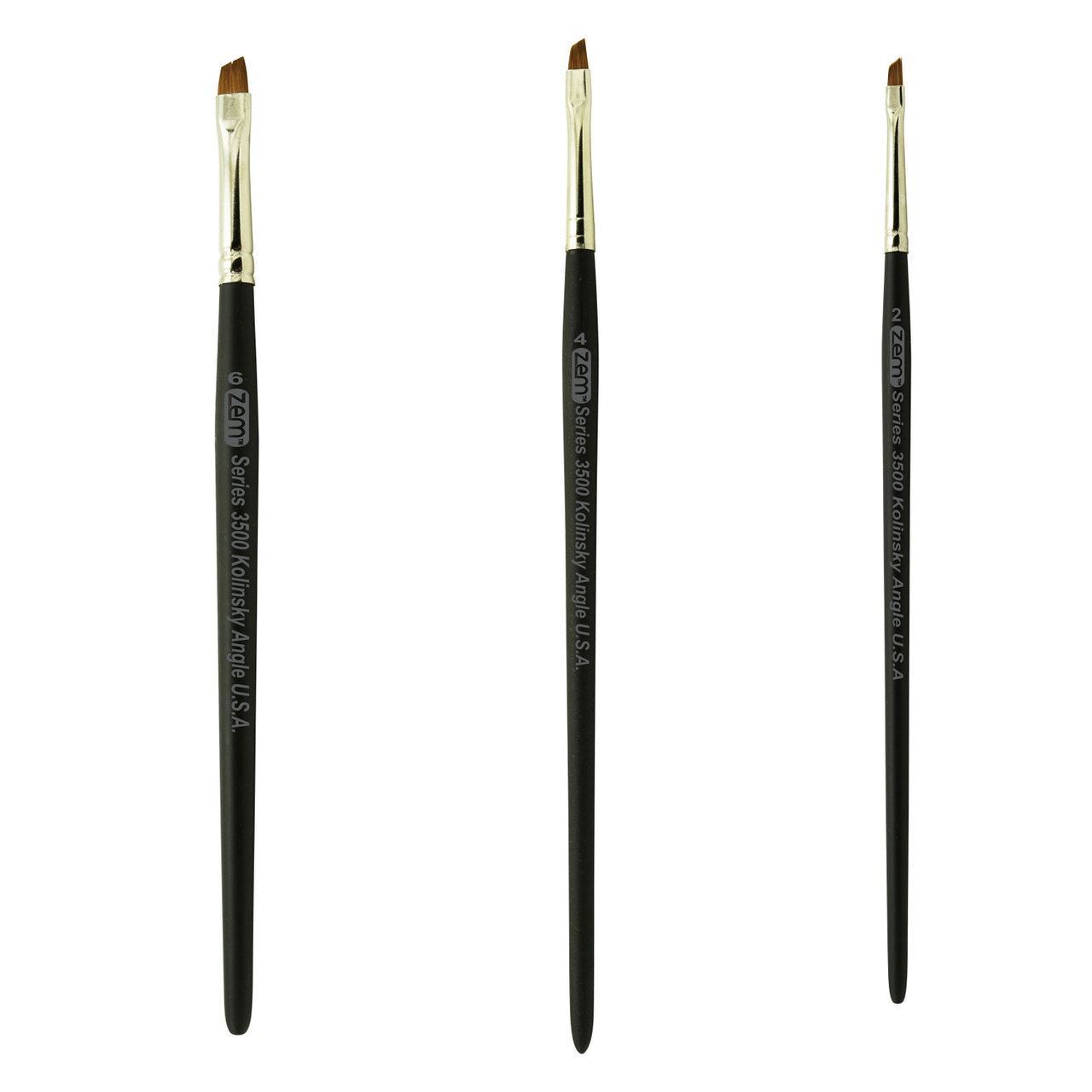 AS-82 Kolinsky Pure Sable Angle Shader Brush Set 3 pcs