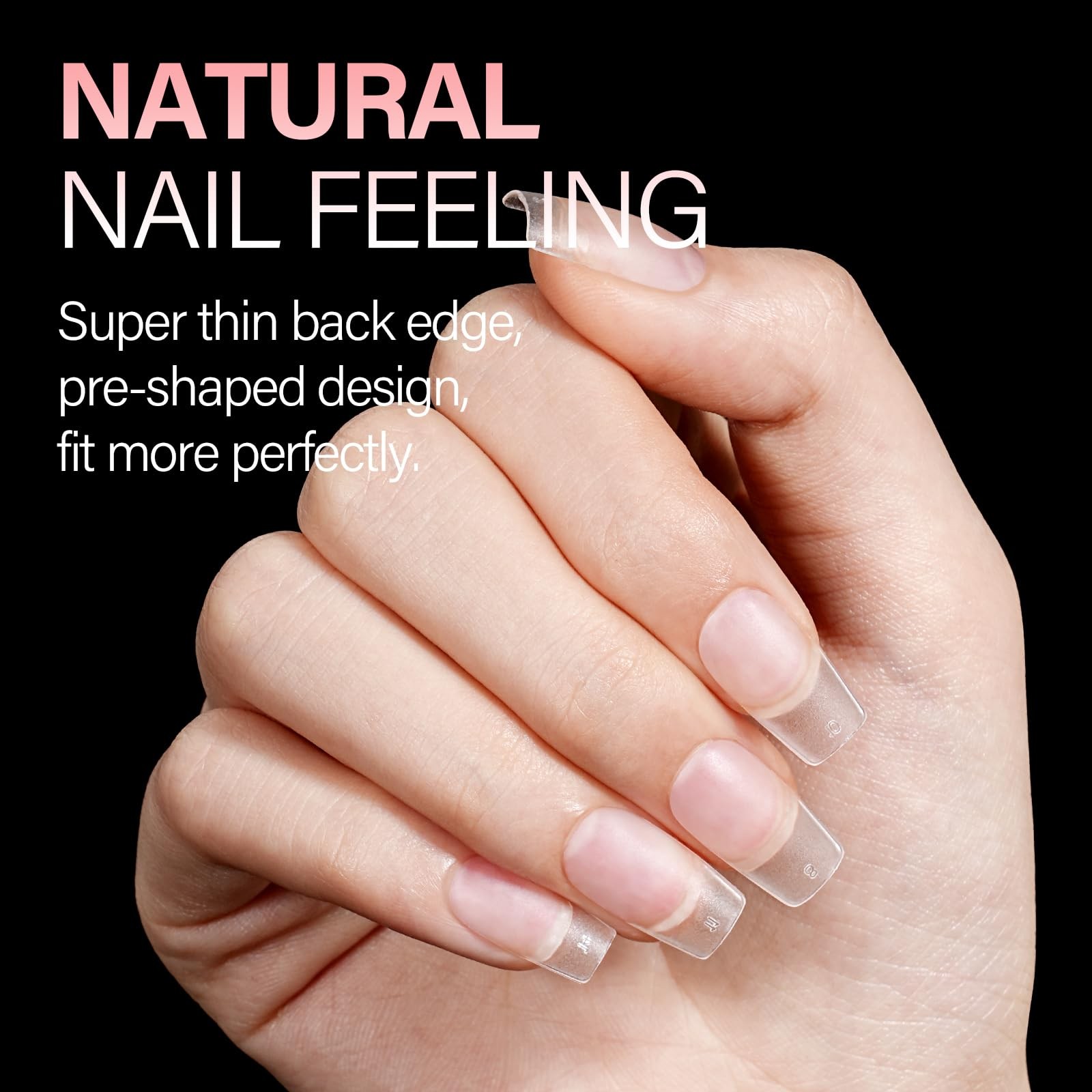 AILLSA Short Square Nail Tips 450PCS Acrylic gel Full Large,