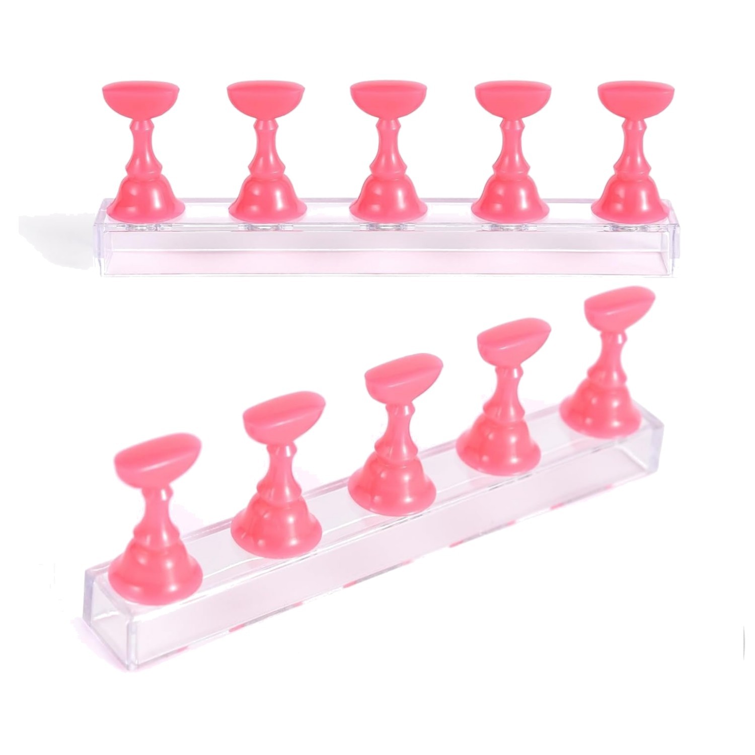 Elegant 2 Sets Nail Art Stand with Magnetic Design for Press-On Nails Practice