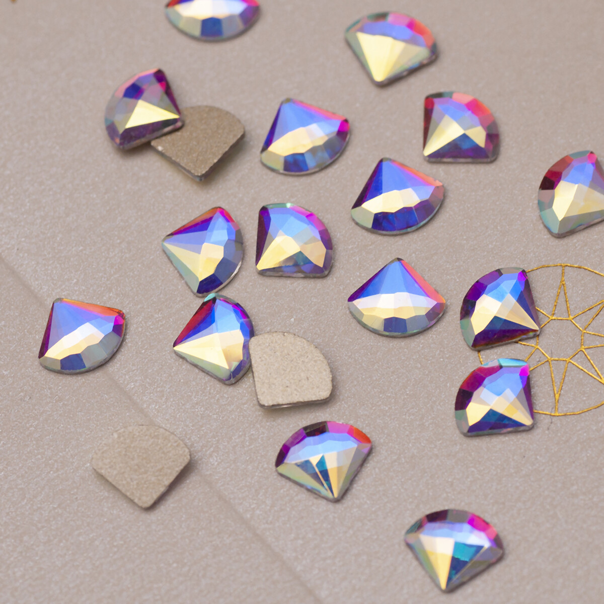 Strass Nail Art Rhinestones Mini Fan Colorful Stones Non Hotfix Crystal Glass