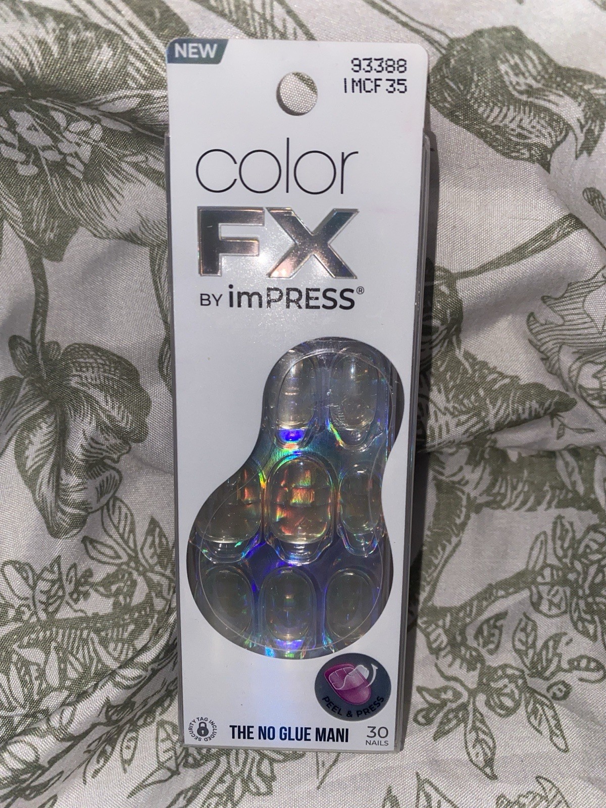imPRESS Color FX Clear Holographic Short Square Press-On Nails No-Glue IMCF35