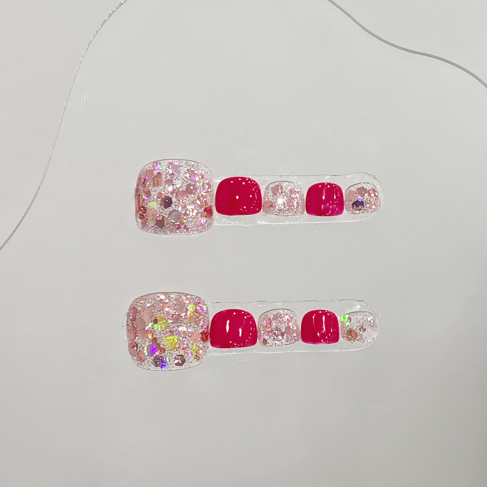 10Pcs Purple Matte toenails Press On Nails Multi Size For Travel &Photo Shooting