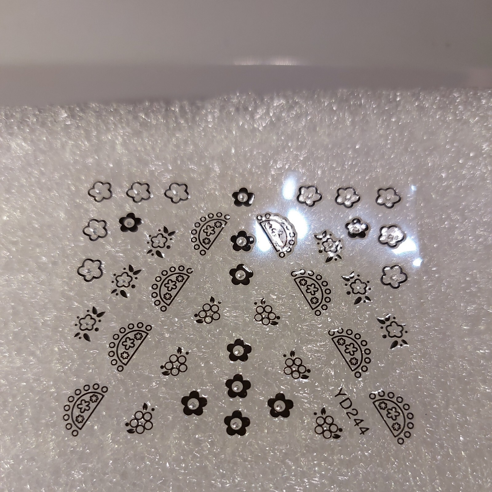2 X Small Sheets Of Black Nail Art Stickers (Dn368) New