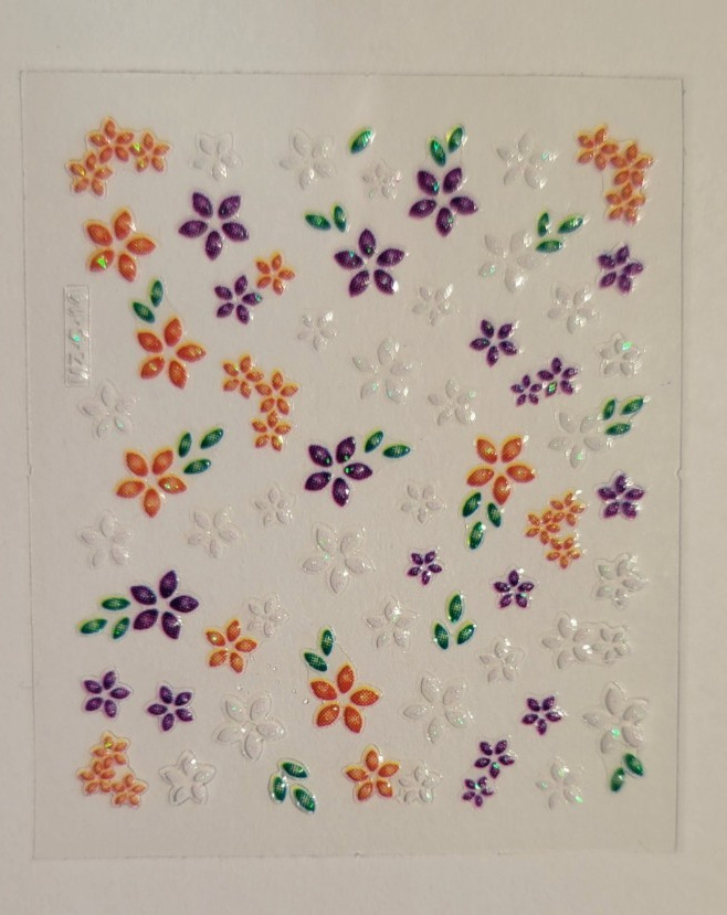 Nail Stickers ~ Multi Color Flowers ~ 1 Sheet ~ Nail Art ~ Spa Day
