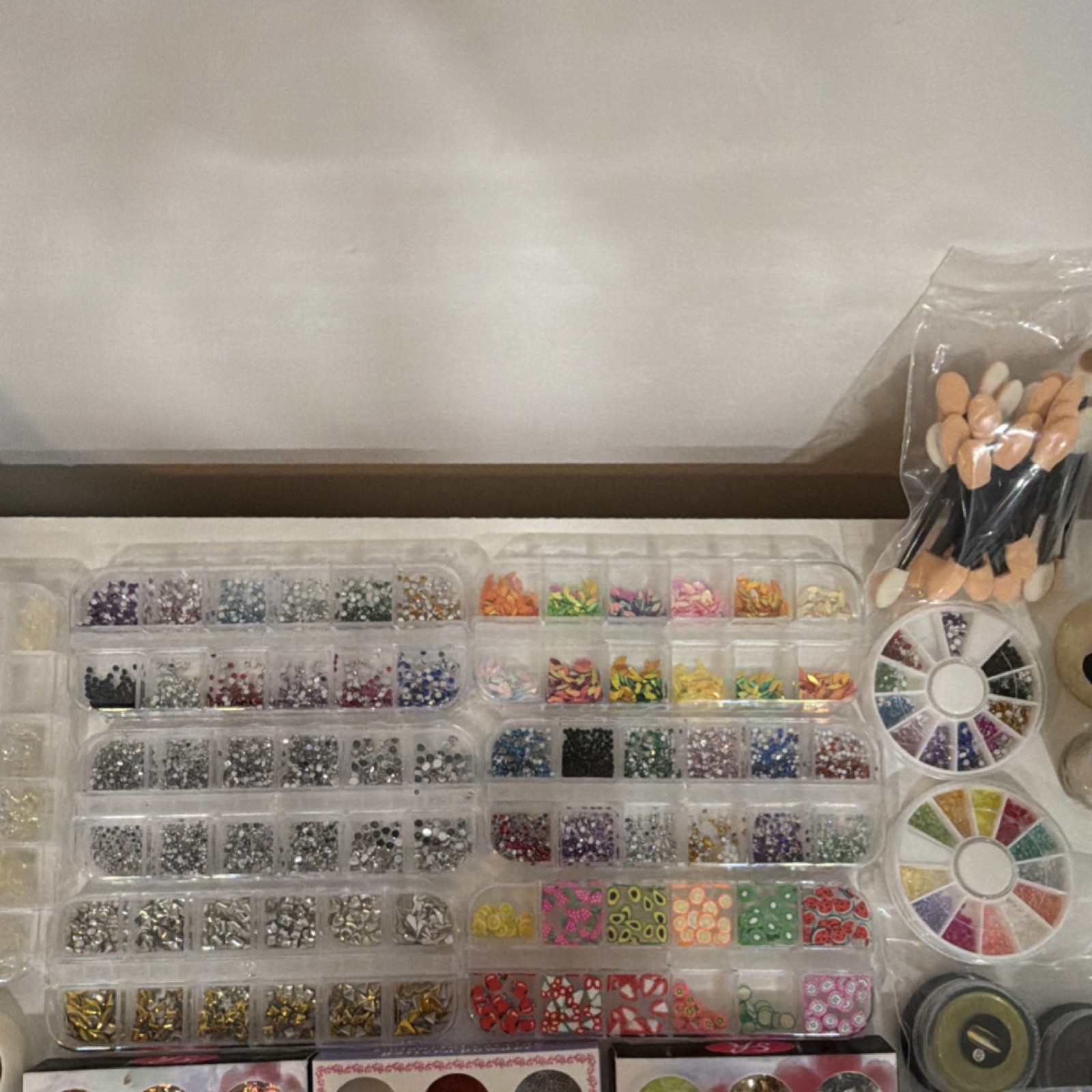 Multicolor Nail Art Kit with Glitter, Rhinestones, Foil, Assorted Tools