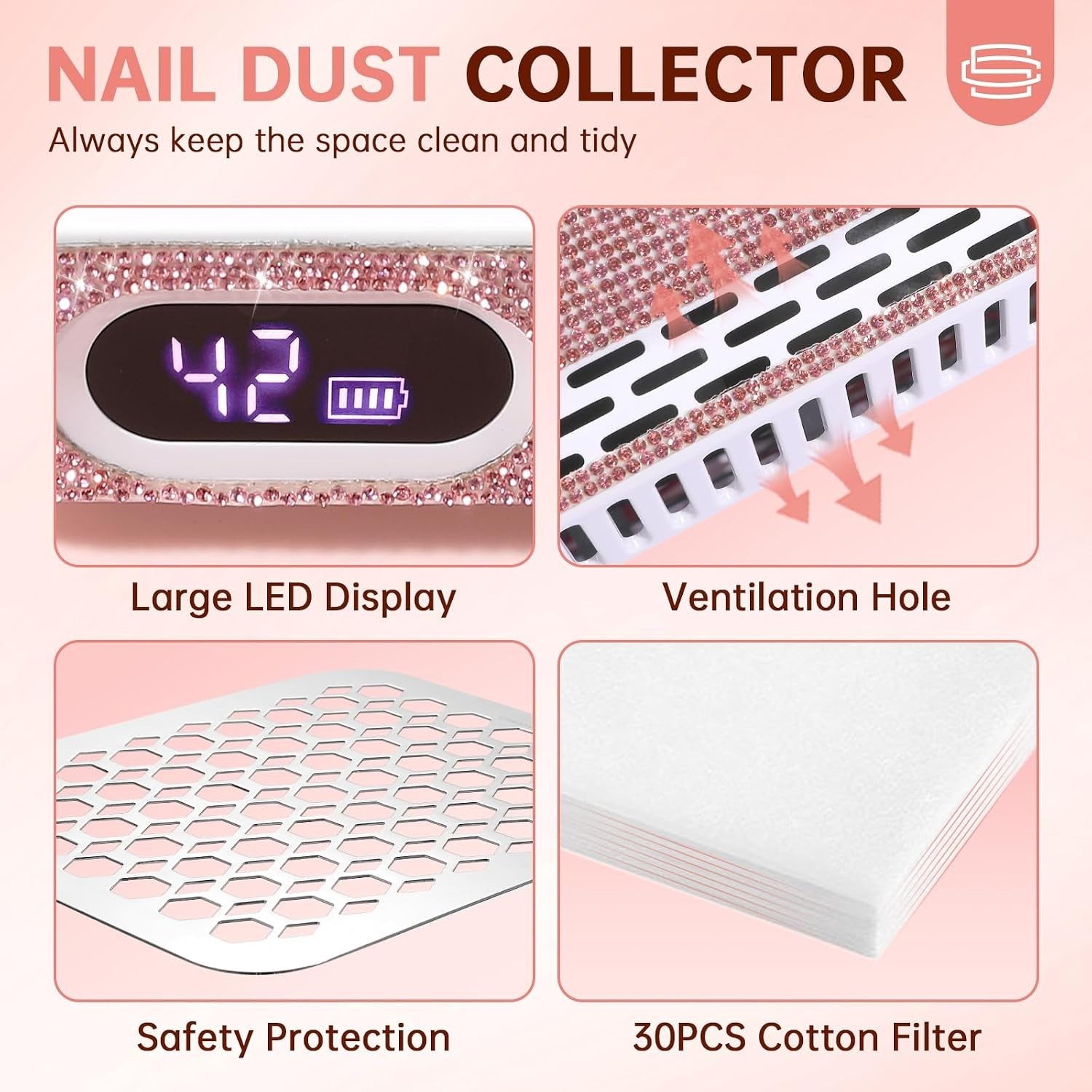 Lightweight Cordless Nail Dust Collector – Perfect for Home & Professional Use