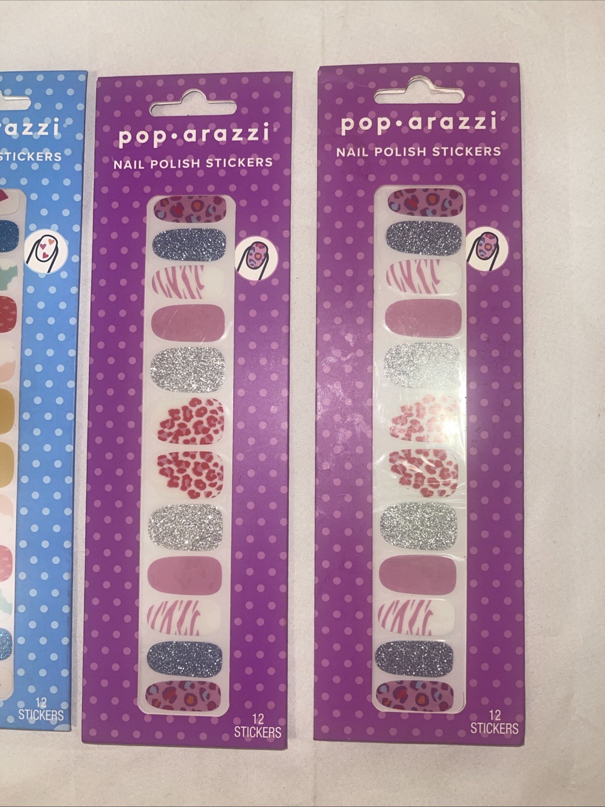 Lot of (5) POP ARAZZI Nail Polish 12 Pack Stickers (New)