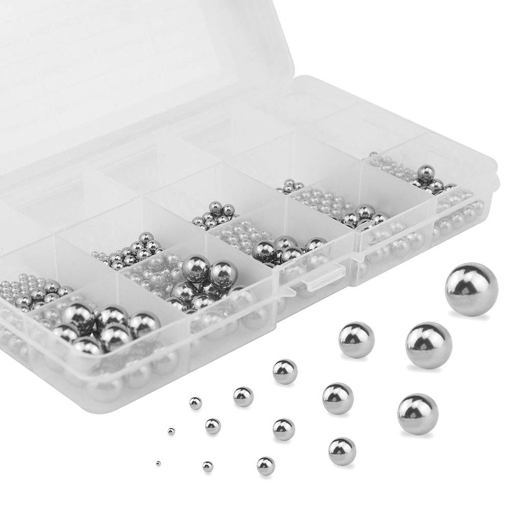 580Pcs 15Kinds 304 Stainless Steel Precision Chrome Steel Bearing Ball Assort…