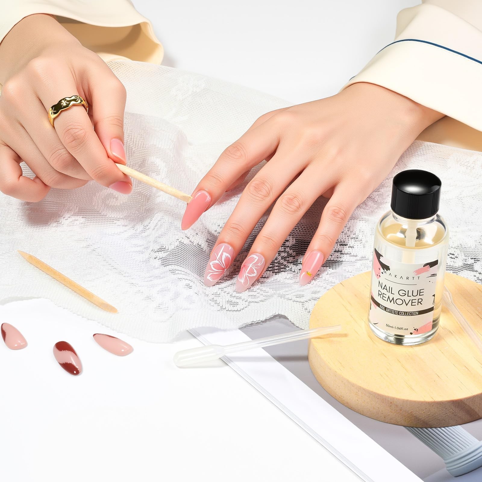 Makartt Nail Glue Remover for Press on Nails – 30ML Hema-free, Glueoff Easy Remo
