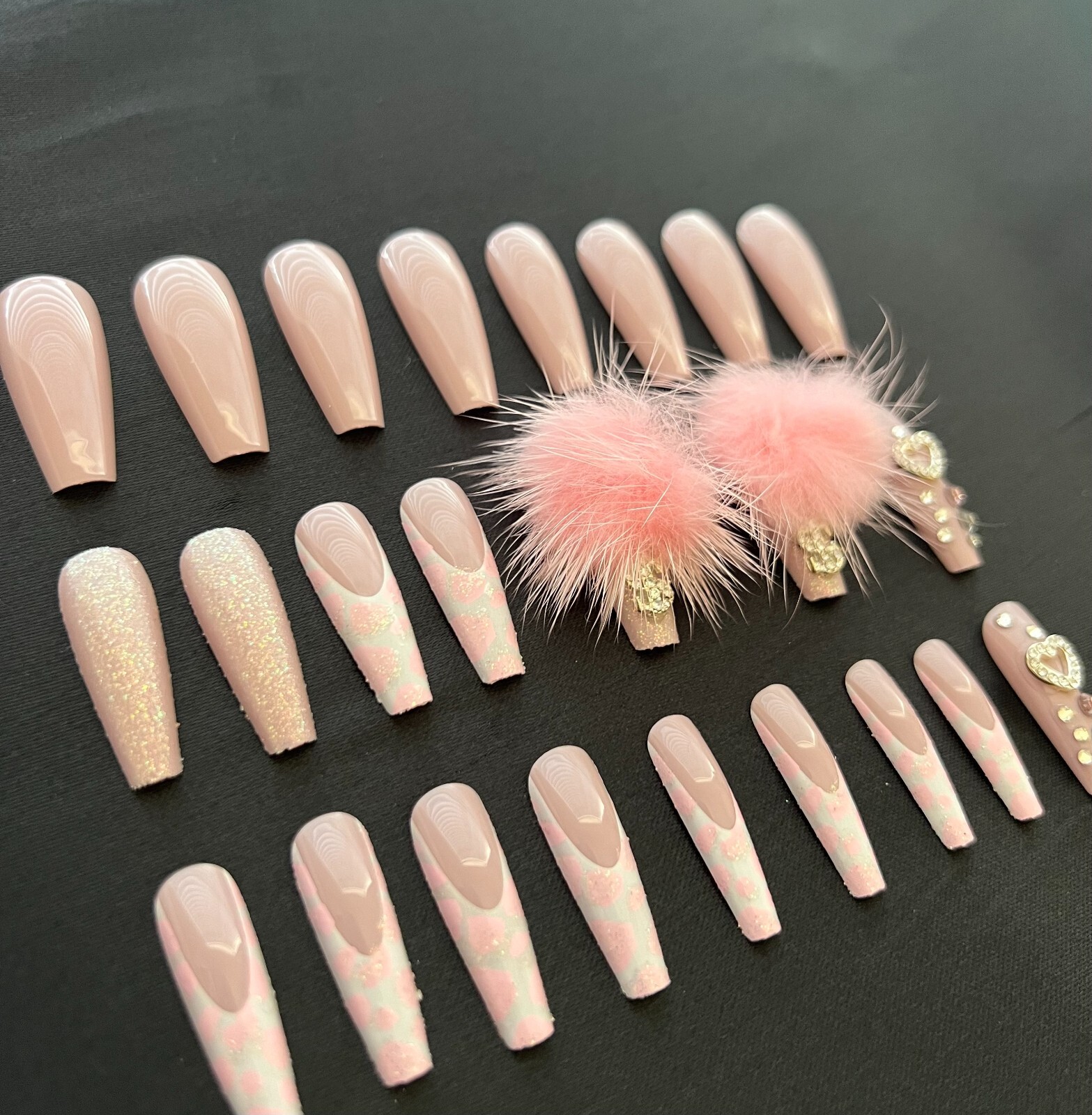 Press on Nails Long Coffin w/ Lovely Designed Press On Nails Gift