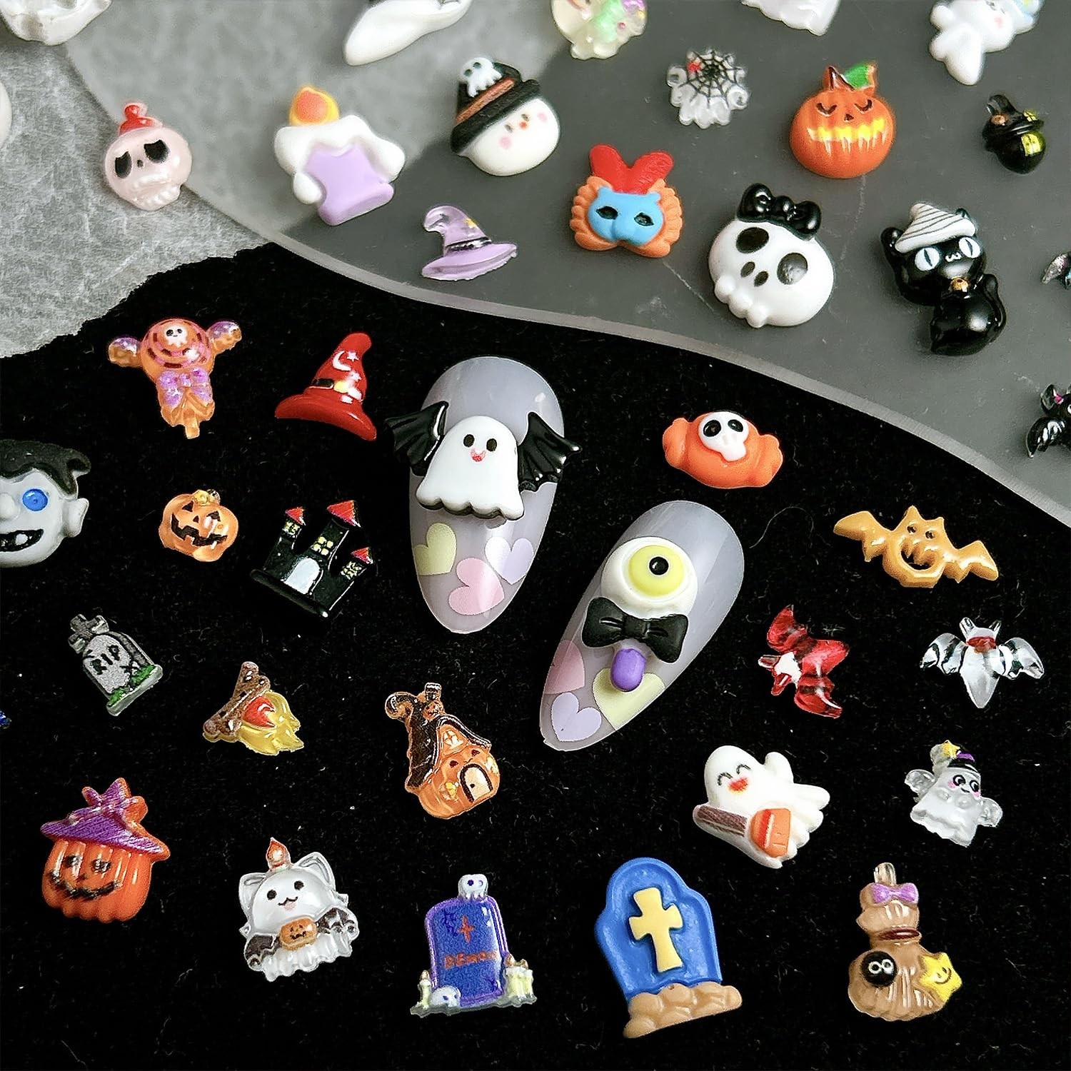 WBRRFJJ w-12 Halloween Nail Charms