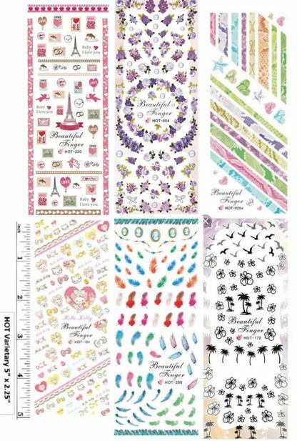 39 SETS Nail art water transfer decal stickers HOT Animals Flowers Kitty Love
