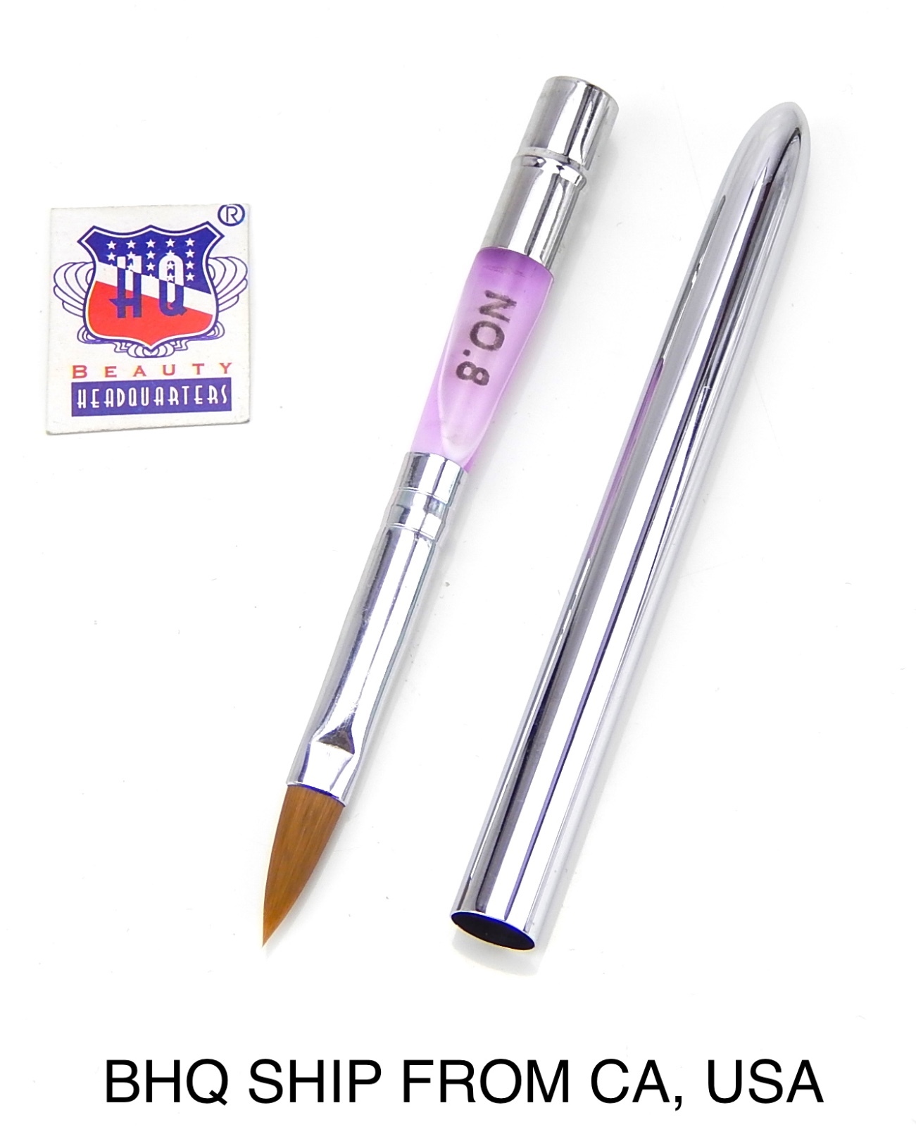 Pro Marble Sable Acrylic Nail Art Design Paint Painting Brush Pen – Size 8