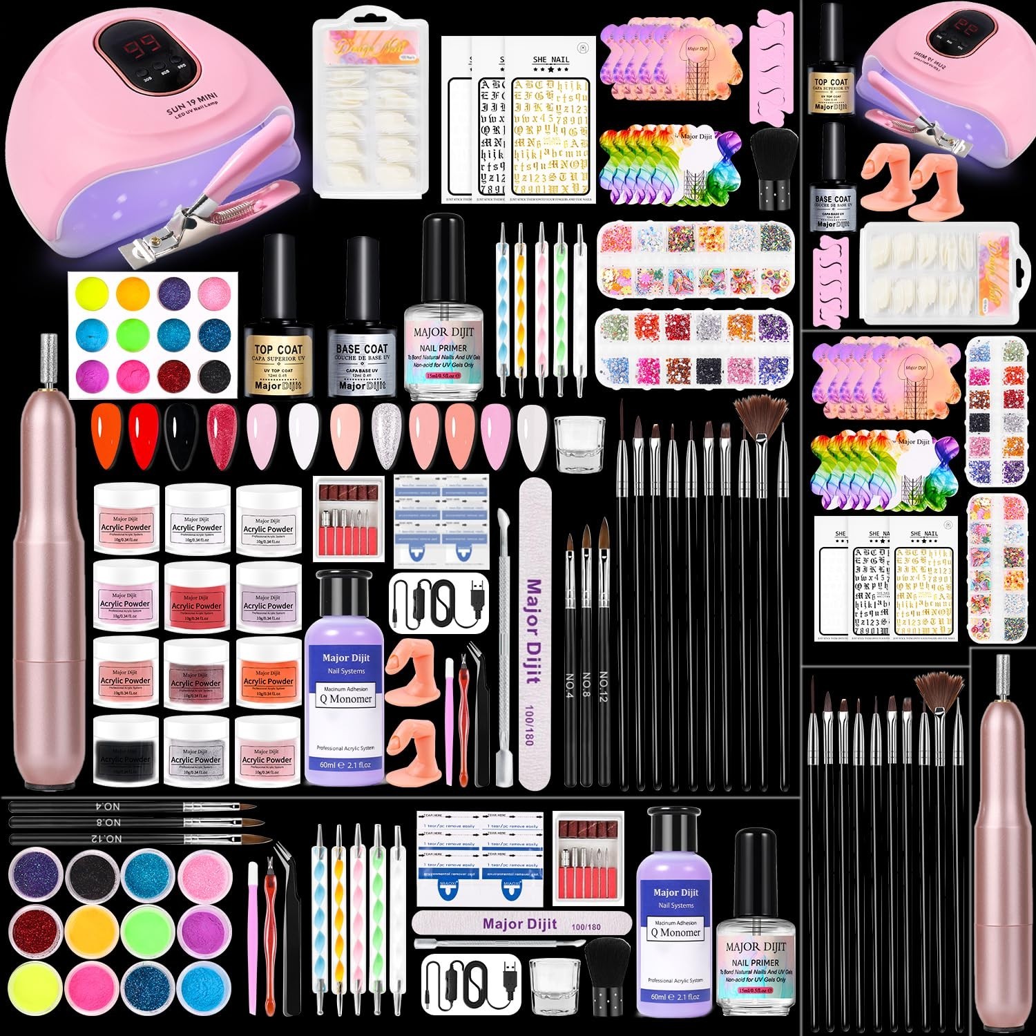 Acrylic Nail Kit With Drill And U V Light Full Nail Kit Set Professional Nail St