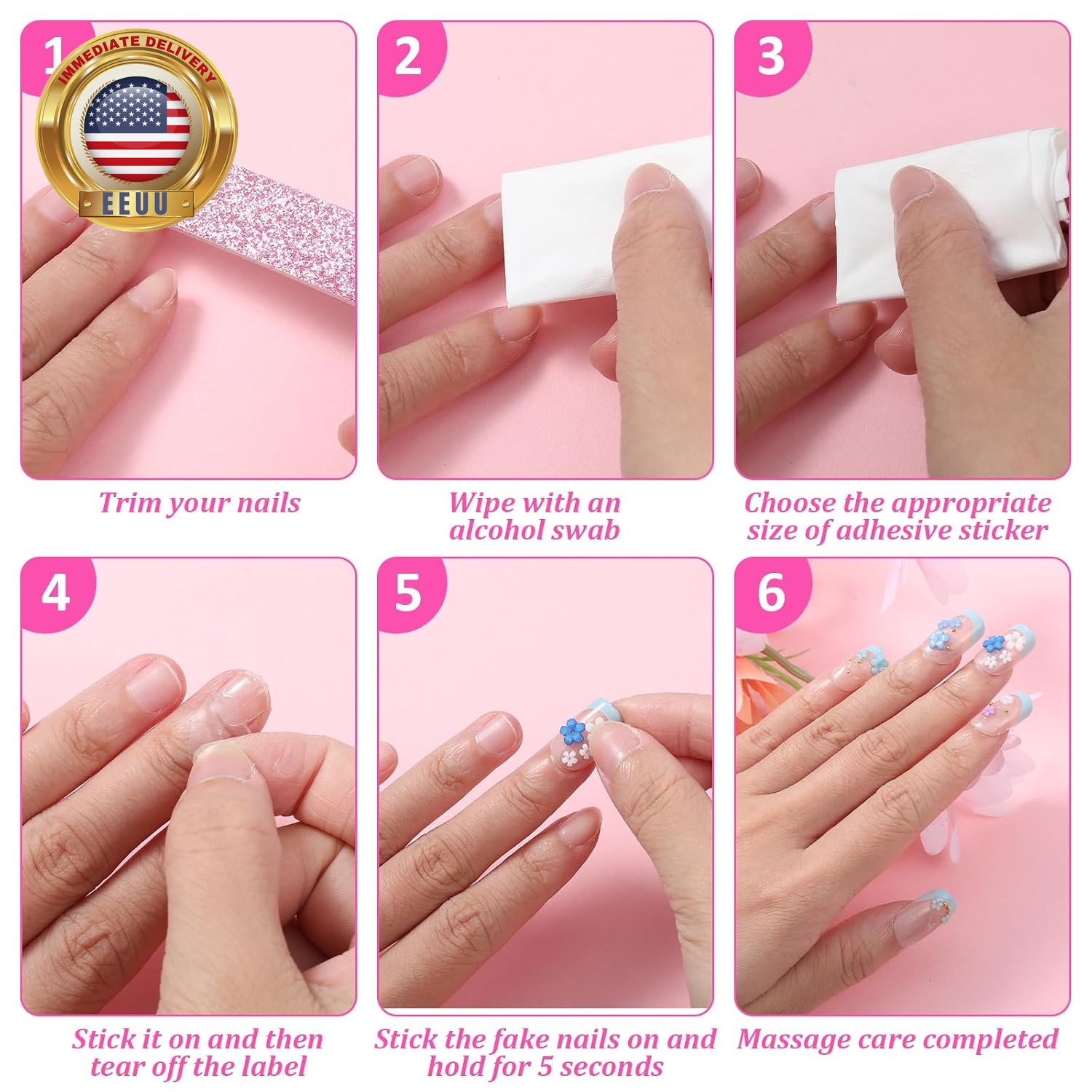 600Pcs Nail Adhesive Tabs Nail Stickers for Press on Nails Sticky Tabs Double Si