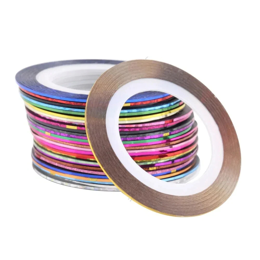 Winstonia 32 Pcs Nail Art Striping Tape Lines Tip Decorations Stickers DIY Bling