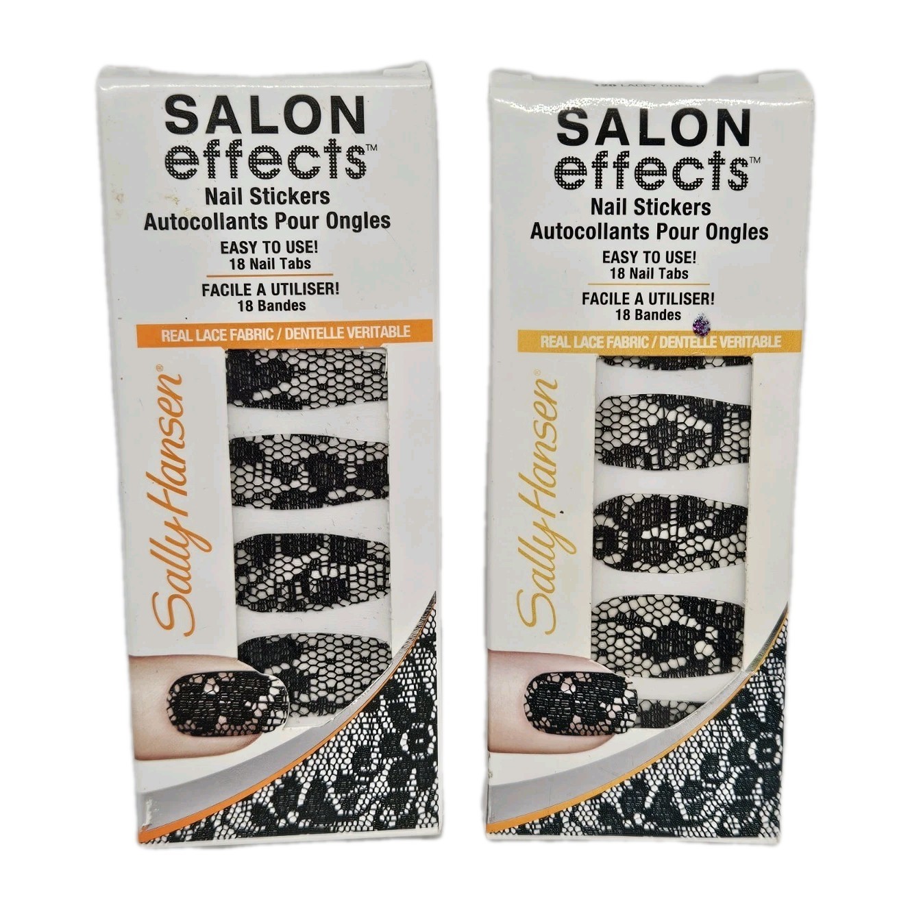 Sally Hansen SALON EFFECTS Nail Stickers 18 Nail Tabs 120 LACEY DOES IT (LOT/2)