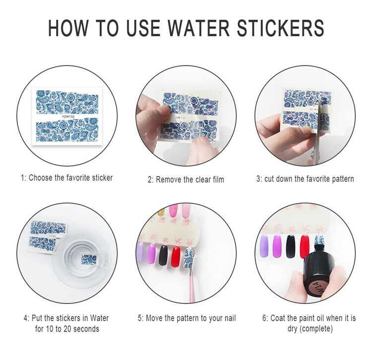 10PCS Nail Art Water Decals Transfers Stickers Cartoons beauty DIY accessory