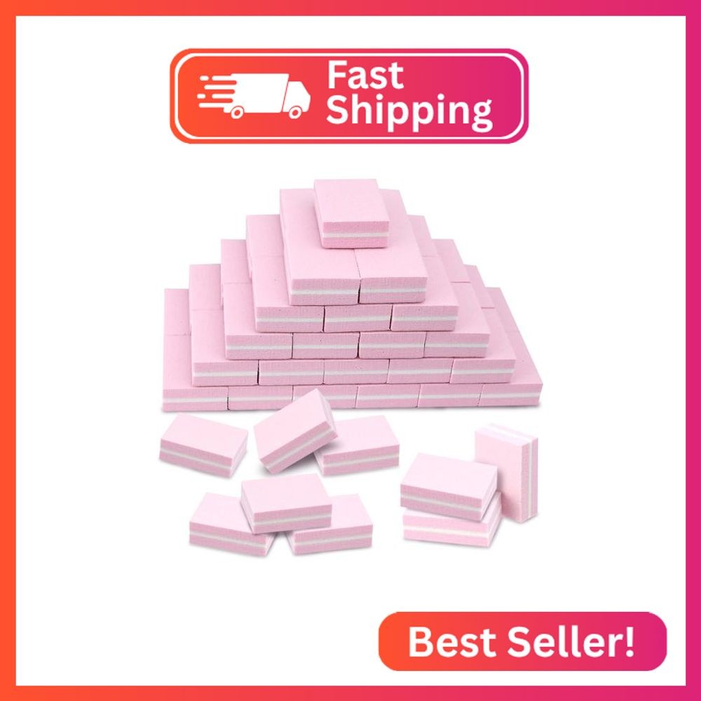 Mini Nail Buffer Blocks, 100/180 Grit Sponge Buffing Sanding Block File Manicure