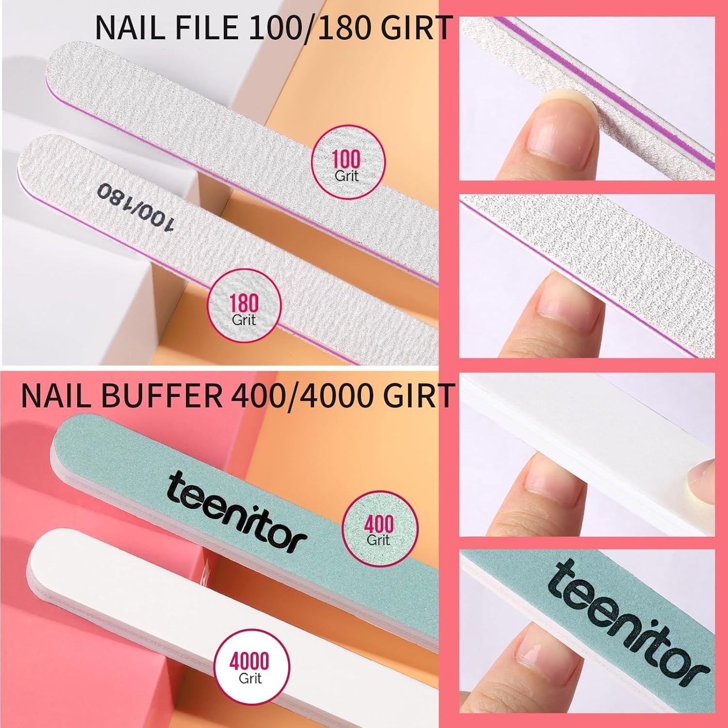 Clear Coffin Nail Tips Set, Long Acrylic Nail Kit Full Cover Clear Press On N…