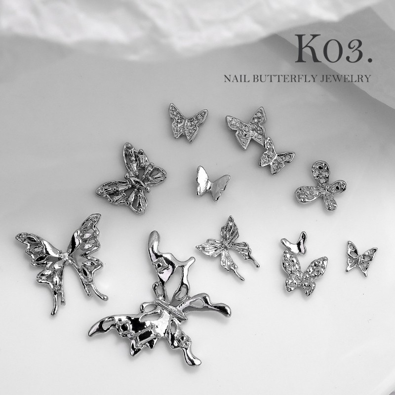 20Pcs Eye Catching 3D Butterfly Bowknot Nail Ornaments Perfect for Any Occasion