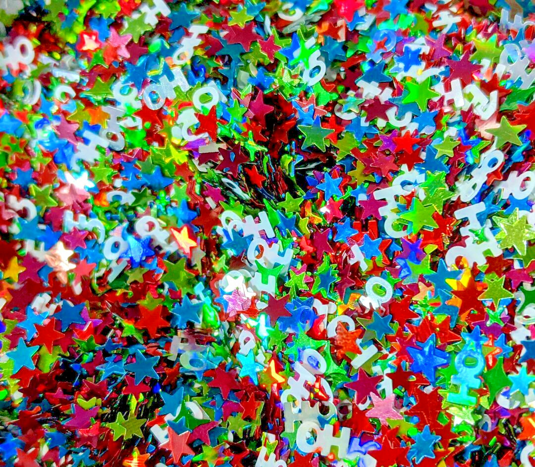 Limited Edition Glitter Mix~CHRISTMAS STAR~Nail Art/Body Glitter/festival/Slime