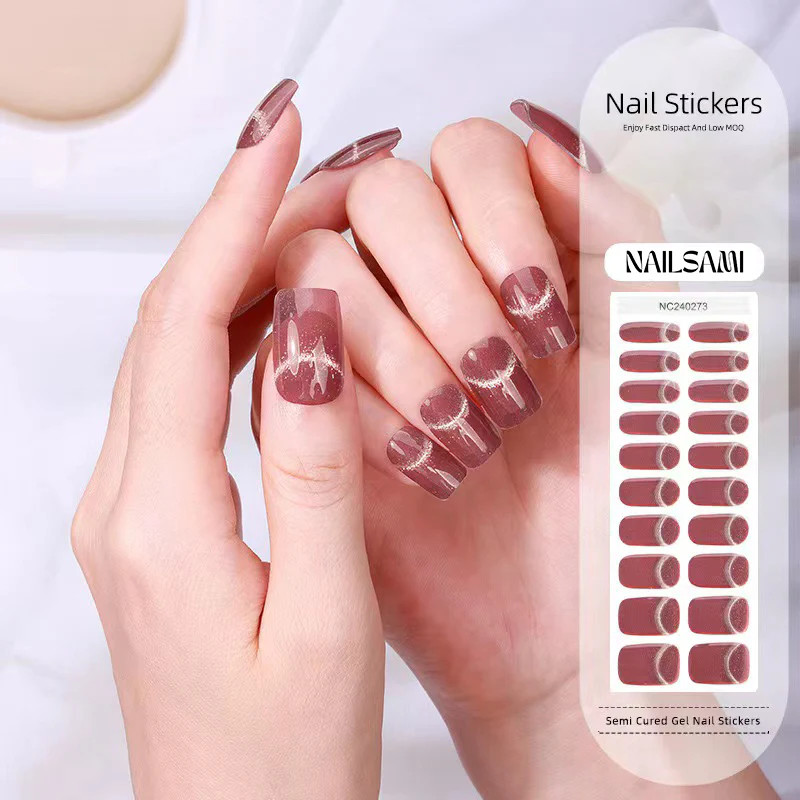 NAILSAMI Rose Gold – Semi Cured Gel Nail Sticker Kit