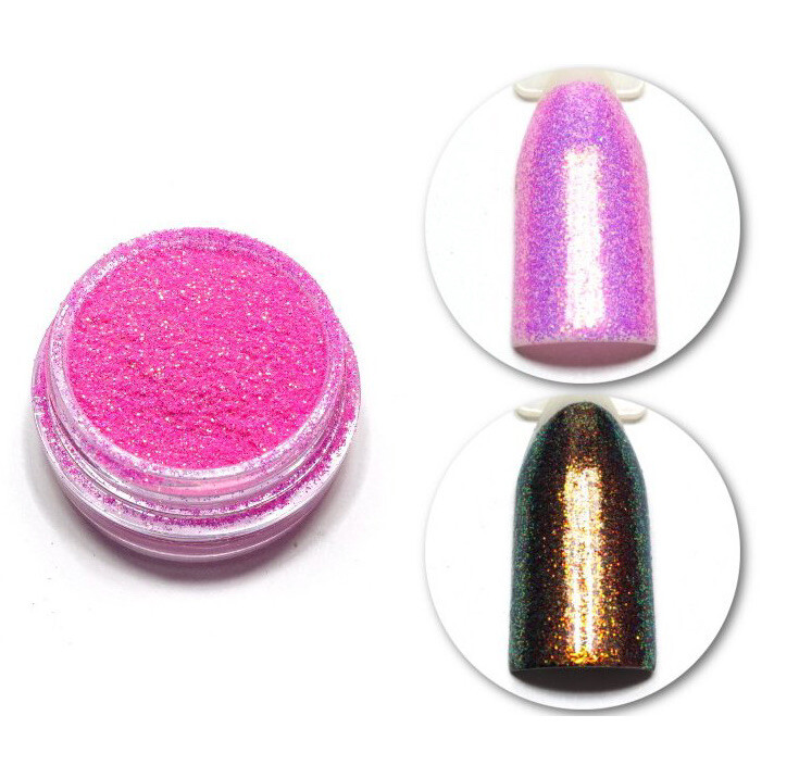 Pink Mermaid Effect Nail Powder Acrylic Gel Hybrid Dust Iridescent Trend Shimmer