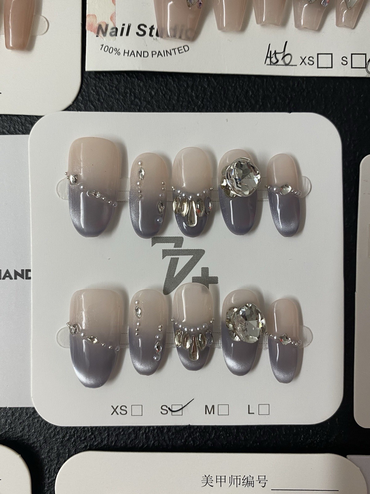 25 Pairs LOT-Handmade Press On Nails Reusable Fake Nails Full Cover Size S