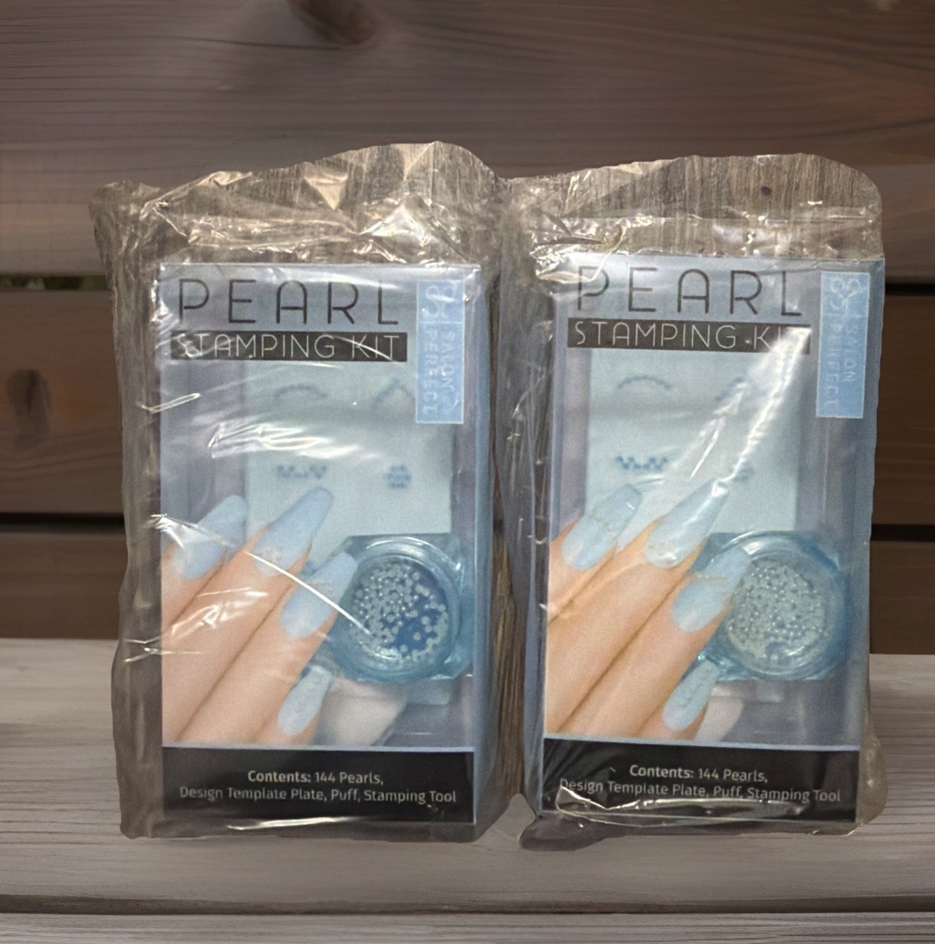 Salon Perfect Pearl Stamping Kit For Nails W/ Faux Pearls & Templates –