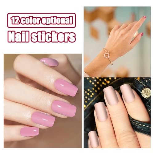 12 Sheets Red Pink Series Nail Wraps: 168 Solid Nail KIT2 Red &Pink Solid