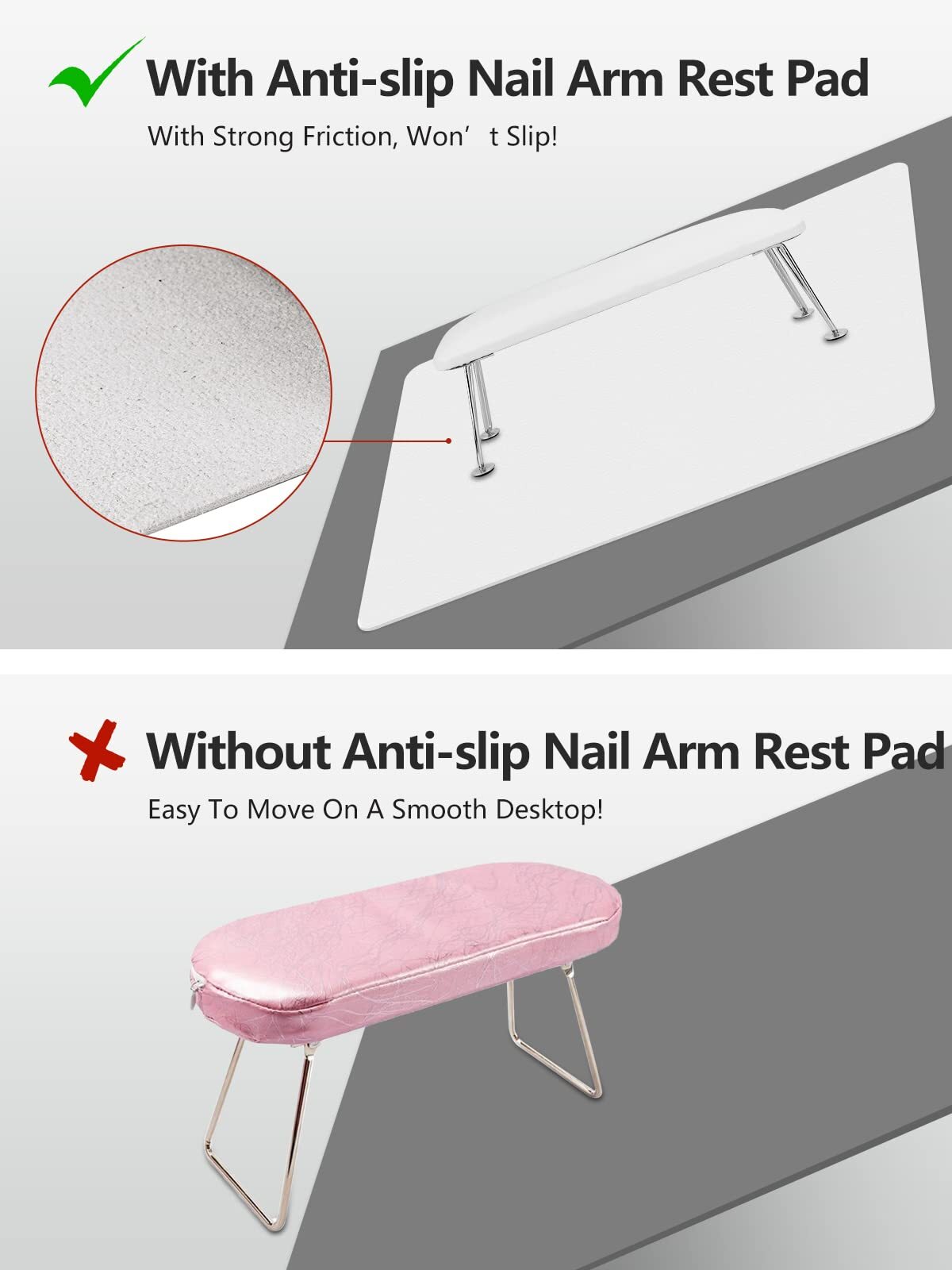(MAT ONLY) Nail Art Table Mat, Nail Arm Rest Pad for Acrylic Nails, Soft