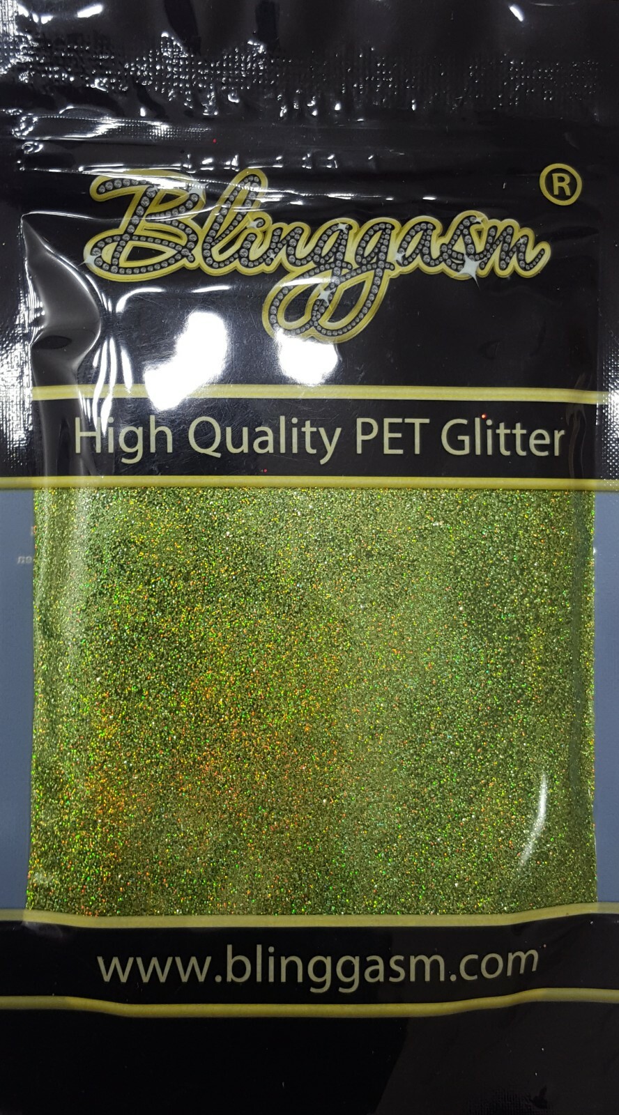 HOLOGRAPHIC SOLVENT RESISTANT GLITTER 3.5 OZ BY WEIGHT #12 LB601 LIGHT GREEN