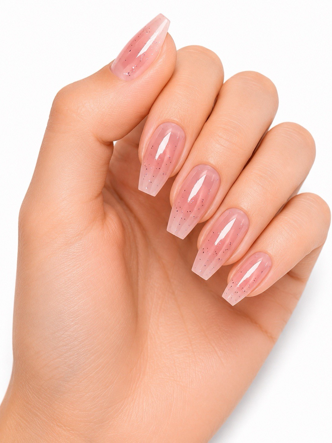 SET OF 2 Pink Glitter Ombre & French Heart Design