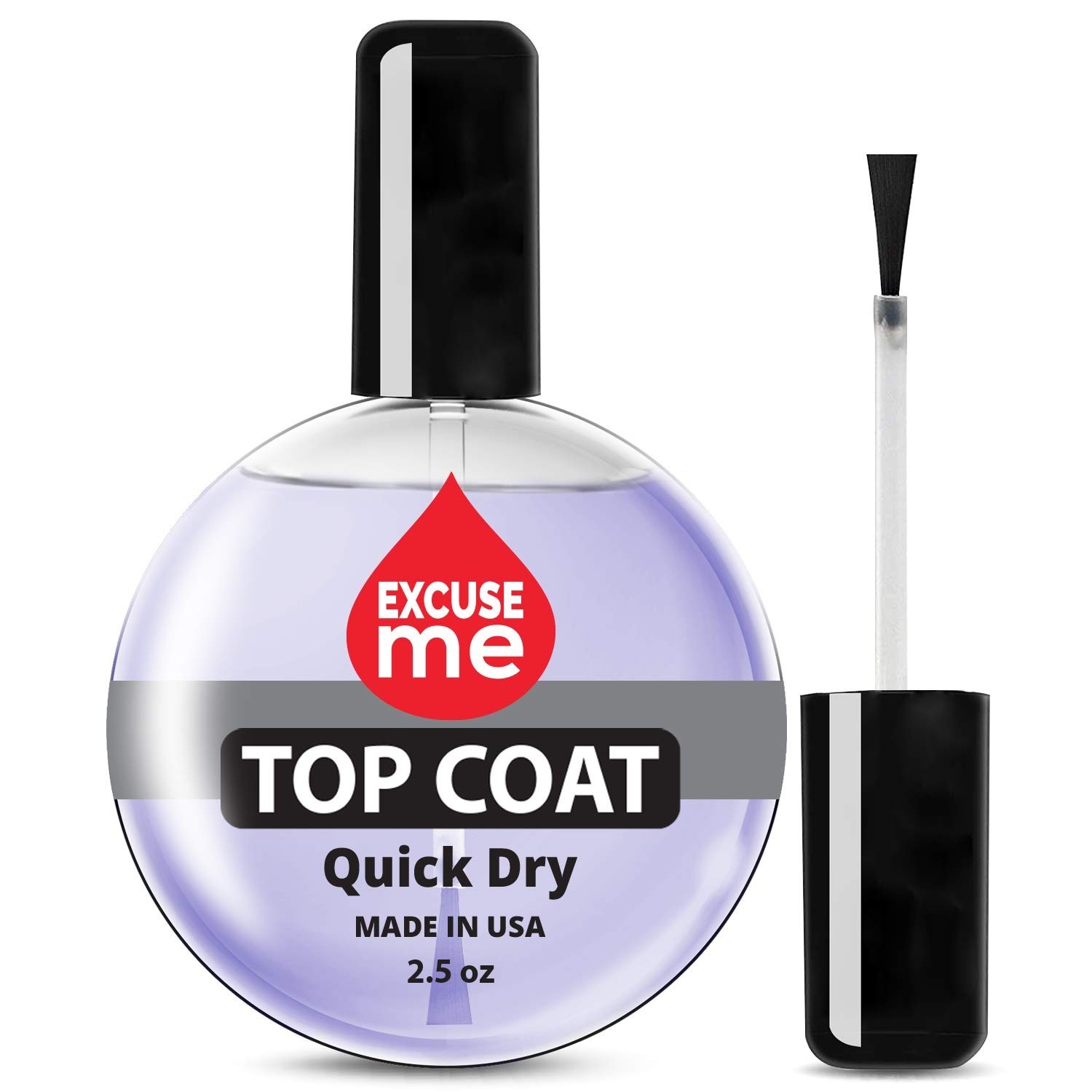 Excuse Me Quick Dry Fast Drying Super Shiny Nail Polish Top Coat Professional…
