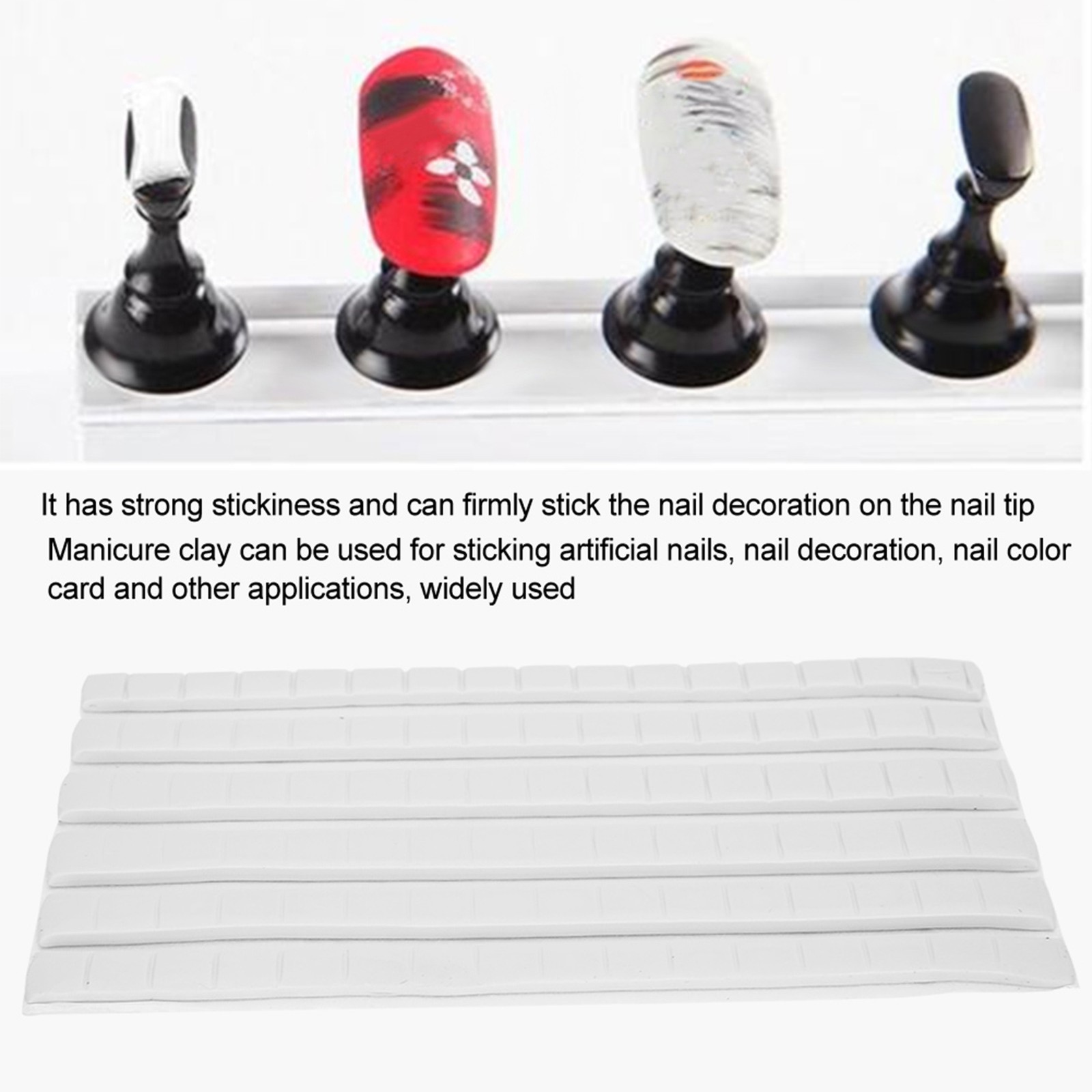 Nail Tip Display Stand Clay Nail Art Tool Decoration Fix Glue Manicure Clay SET