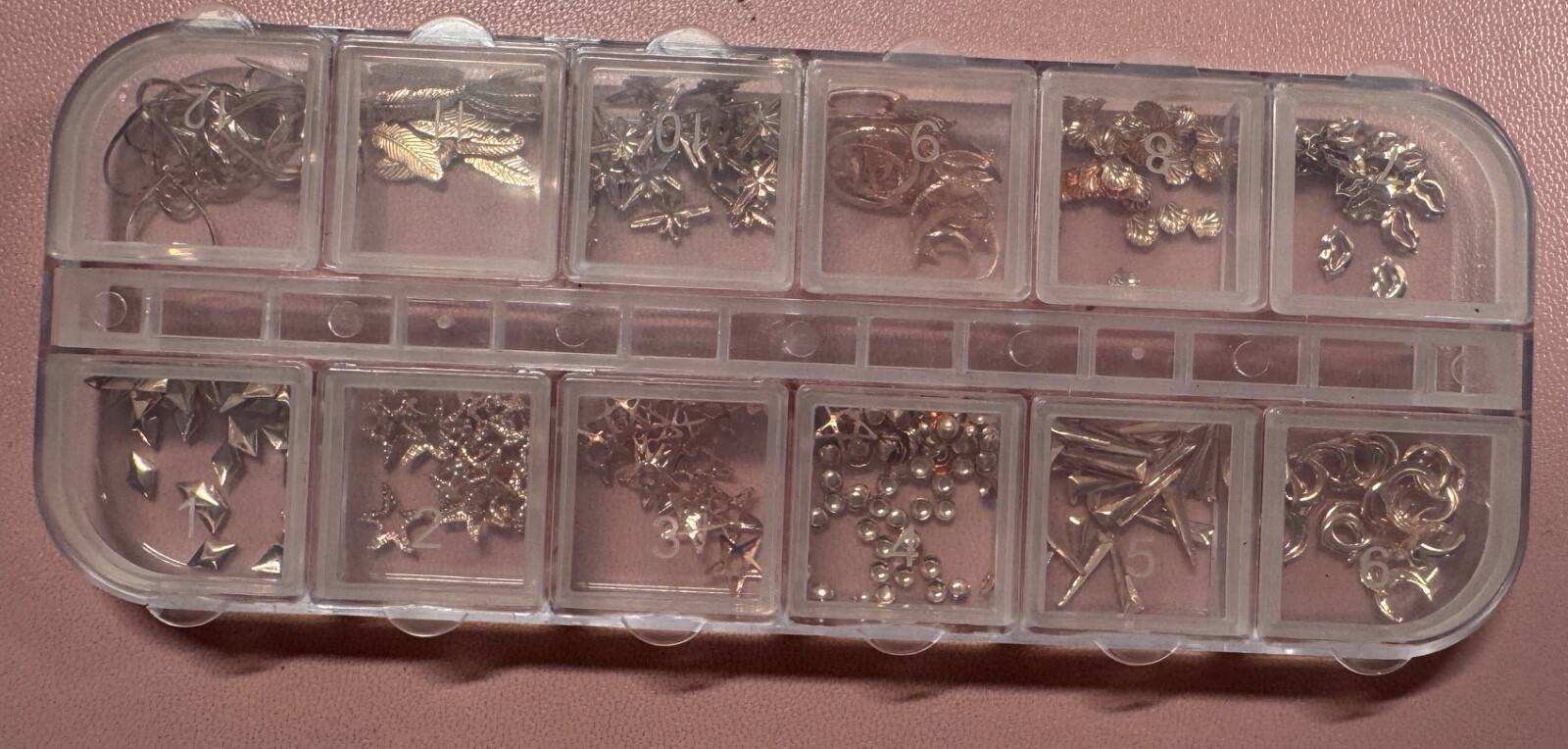 Copper Toned Nail Art Diamond, Star, Round Ball, Stiletto, Moon, Lips, Shell