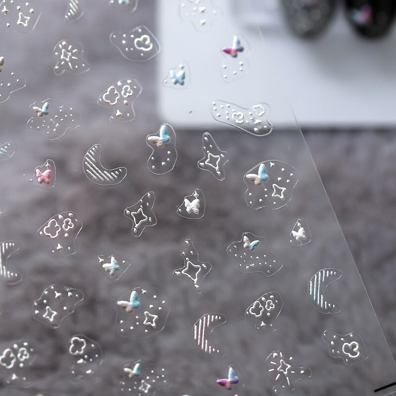 5D Star And Moon Nail Stickers, Self-Adhesive Nail Stickers, Nail Decals(142)