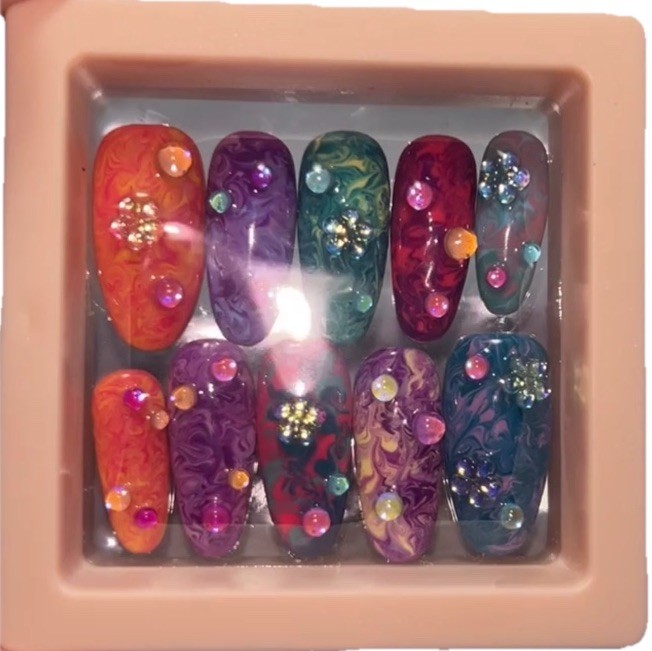 Tie Dye Press On Nails