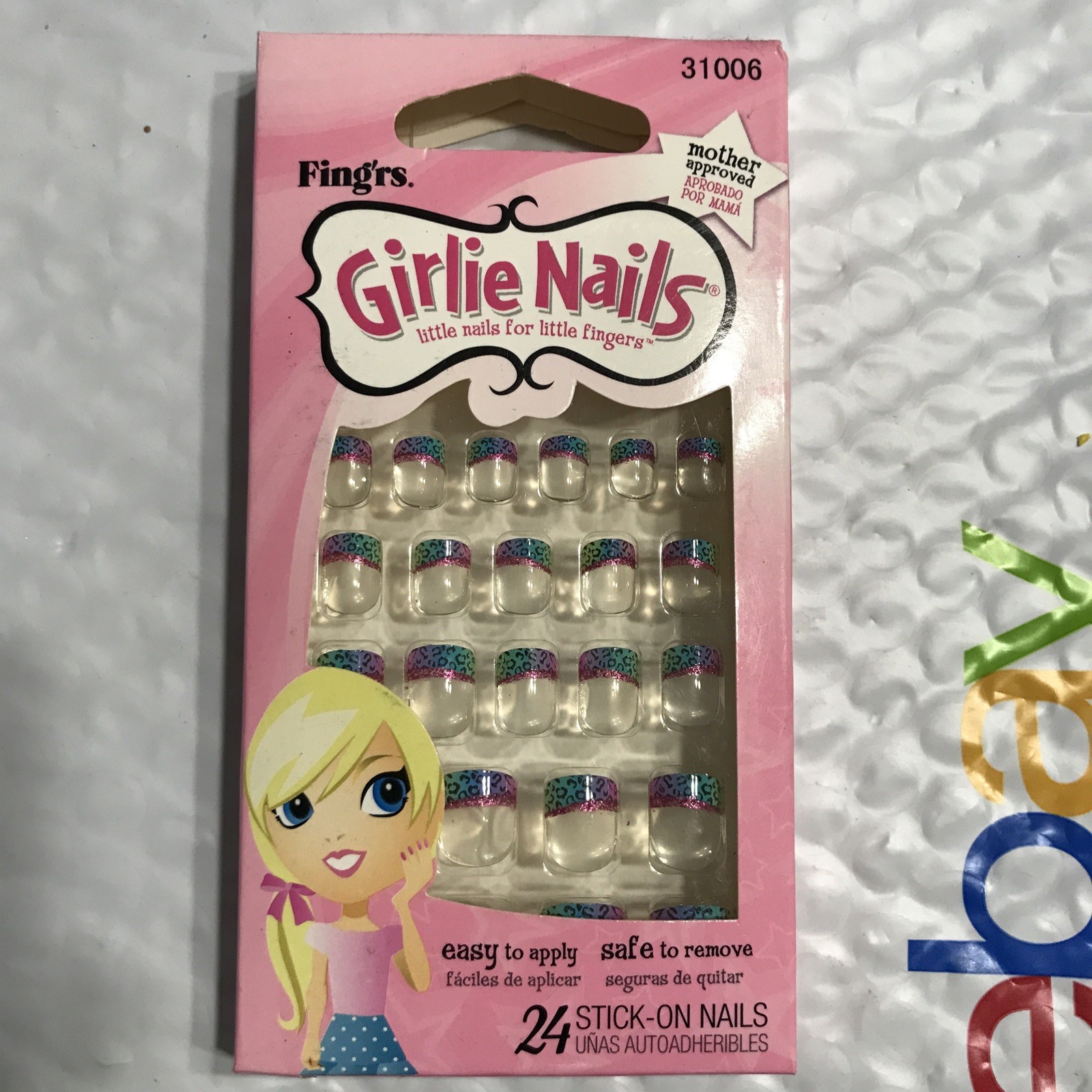 FING’RS Girlie Nails 31006 / 24 Stick-On Nails NIB unsealed