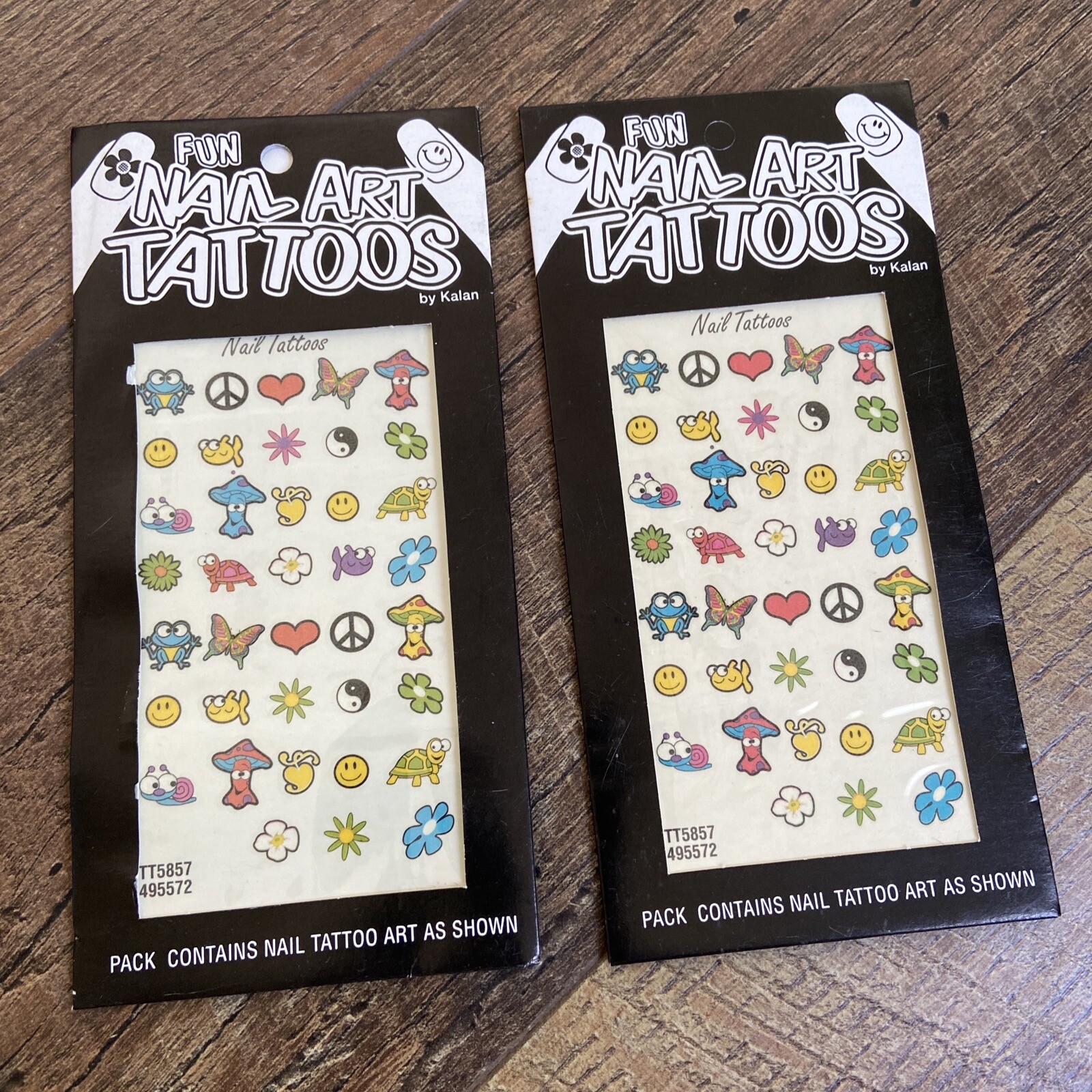 Vintage Nail Art Tattoos | Made In USA Boho Psychedelic 90’s Set Of 2 Packs