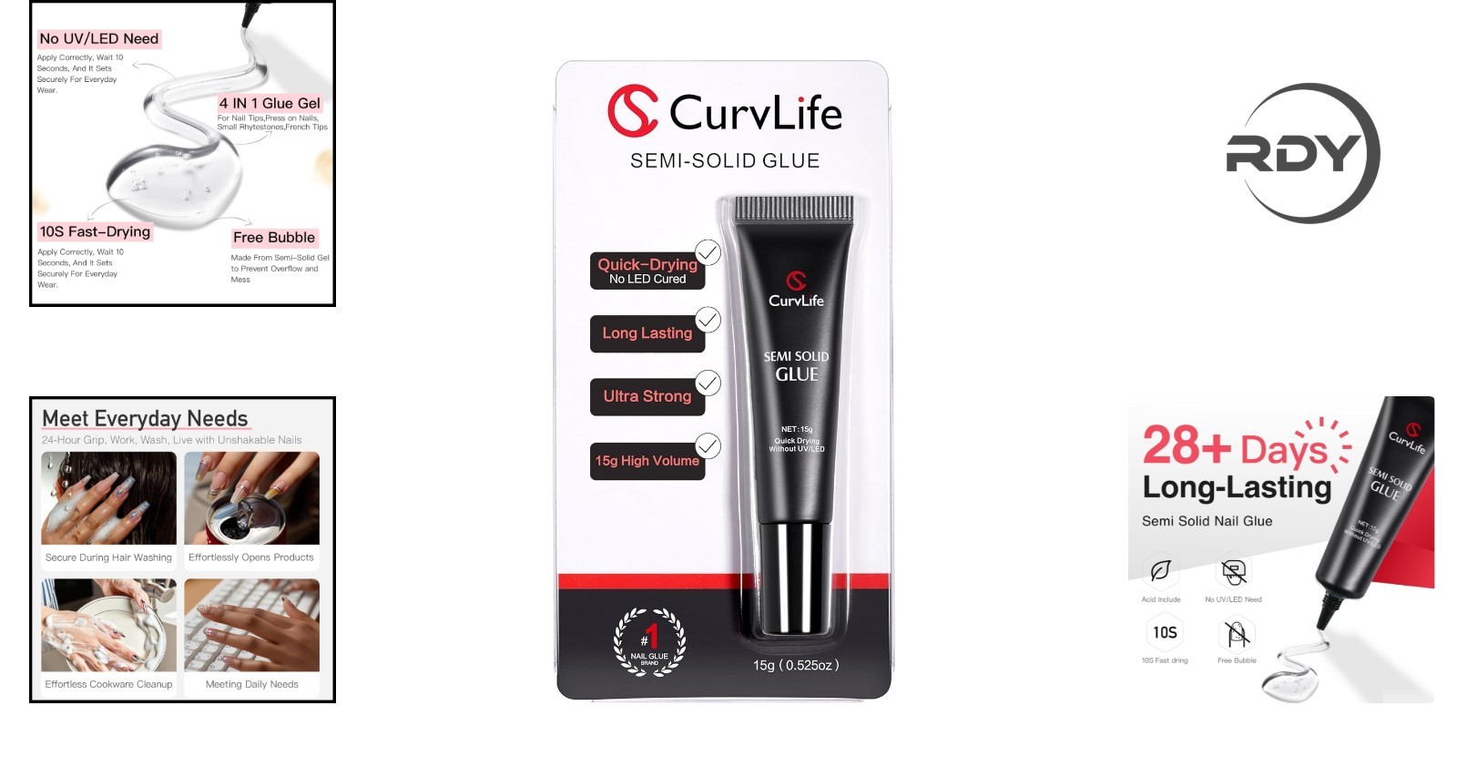 15g Quick Dry Nail Glue – Long Lasting, Water Resistant for Press-On Nails