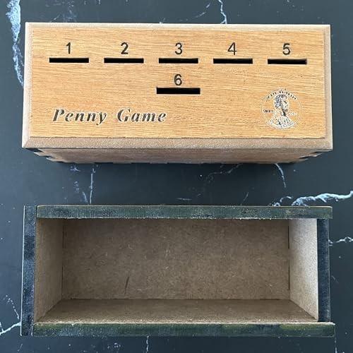 Penny Game Board Game Wood Box for 2-6 Players Family Fun Party Game