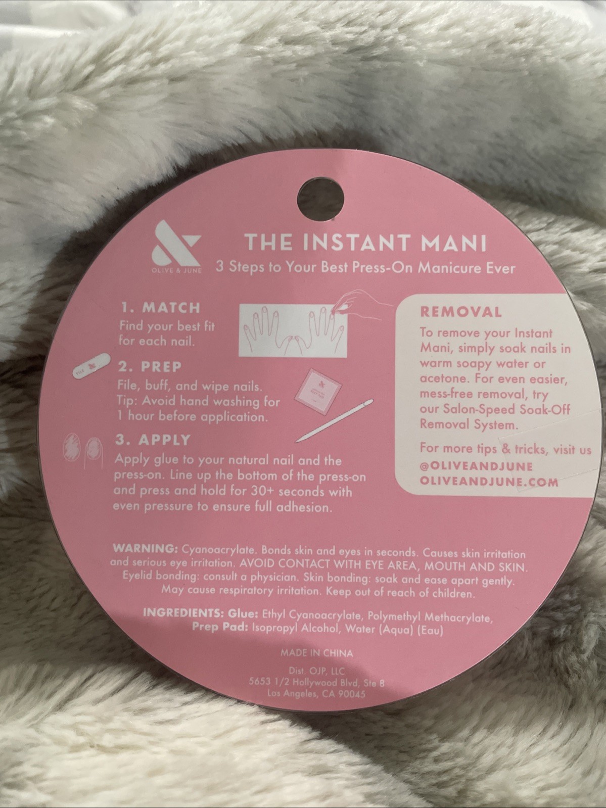 Olive & June Instant Mani Press On Nails Extra Short Round Sheer Lavender Shimme