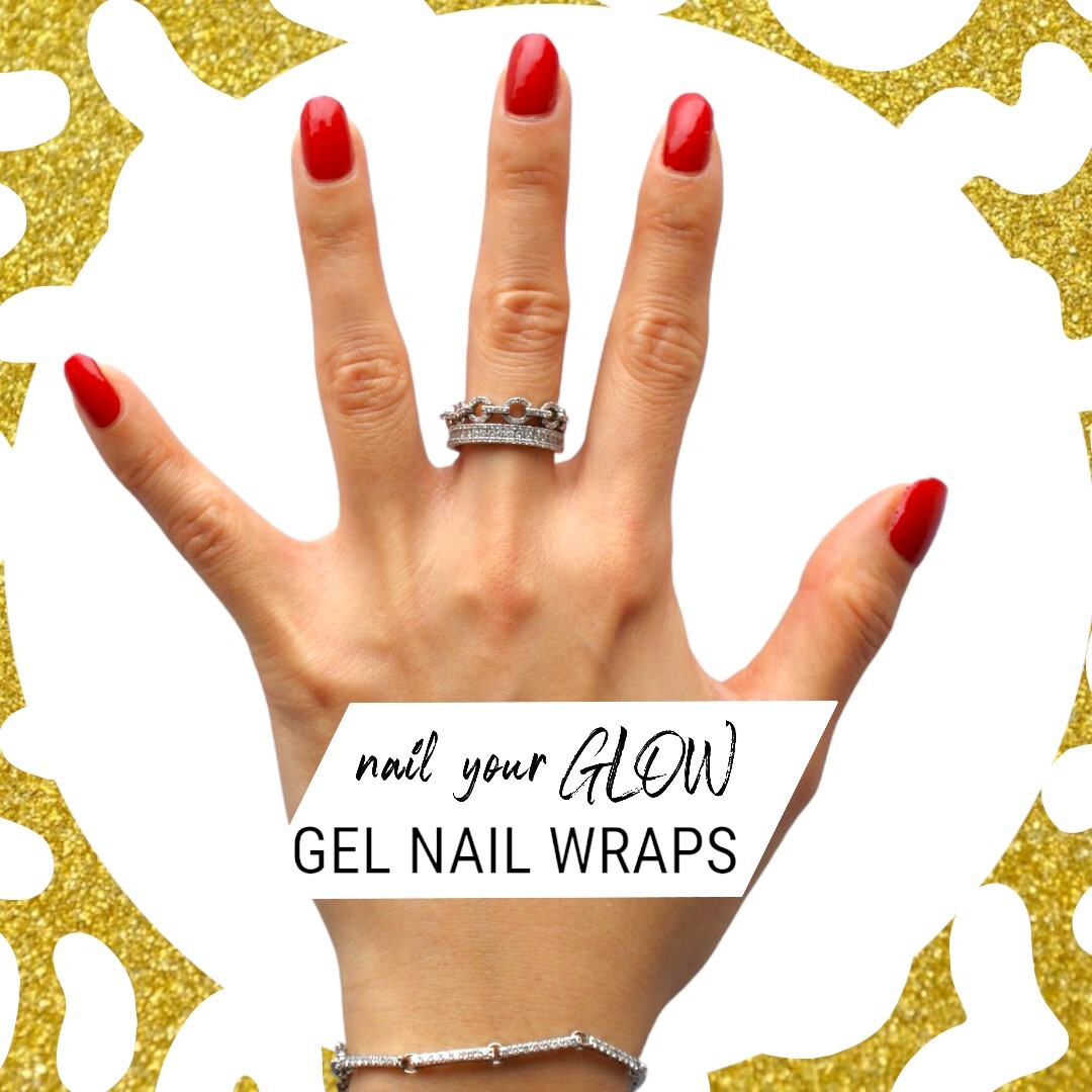 20 Gel Nail Wrap Stickers, Shimmer Sparkly, Semi Cured UV/LED, Nail Art Design