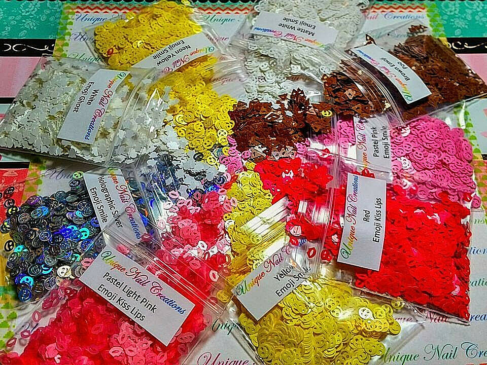 NEW COLORS ADDED!*EMOJI Shape~U CHOOSE~Nail•Acrylic•Gel•Body Art•Face•Festival